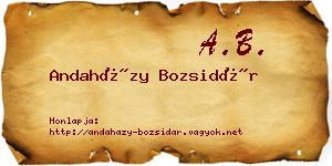 Andaházy Bozsidár névjegykártya